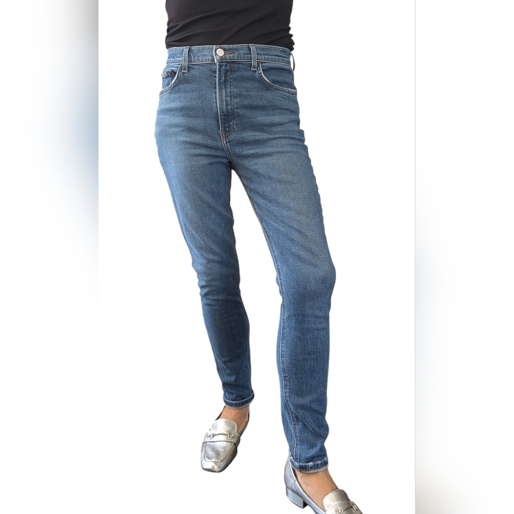 Reformation High Rise Skinny Jeans Blue Denim Size 28 Made in USA Sustainable